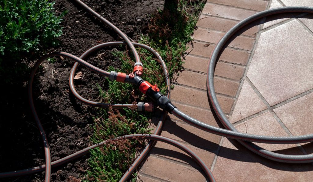 A Garden irrigation system with flexible hoses