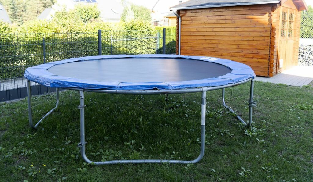 Home street trampoline on an aluminum frame